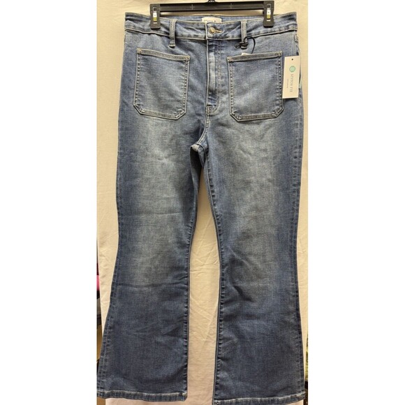 Womens Jeans Studio Blue Mikayla High Rise Flare Patch Pocket Flare 14 NWT - Picture 1 of 10
